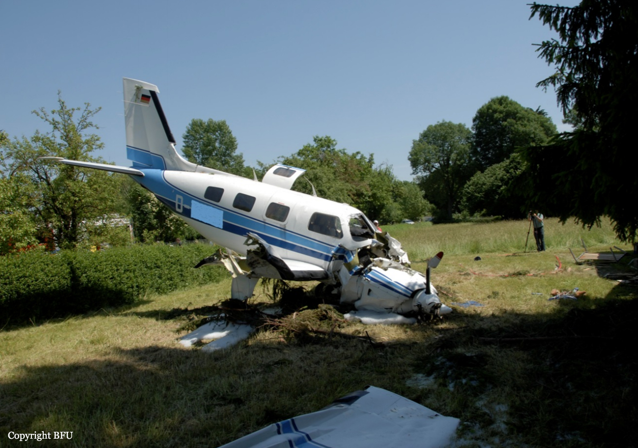 Crash Of A Piper Pa 46 310p Malibu In Augsburg Bureau Of Aircraft Accidents Archives